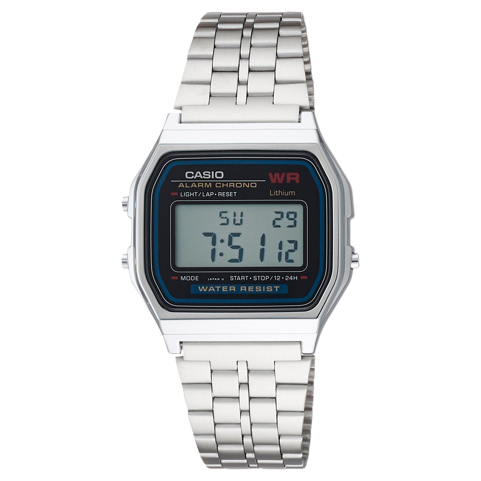 Reloj Casio A159W-N1DF Unisex Digital Cuarzo con Correa de Acero inoxidable