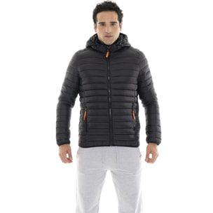 Piumino invernale da uomo con zip e cappuccio "Basic"