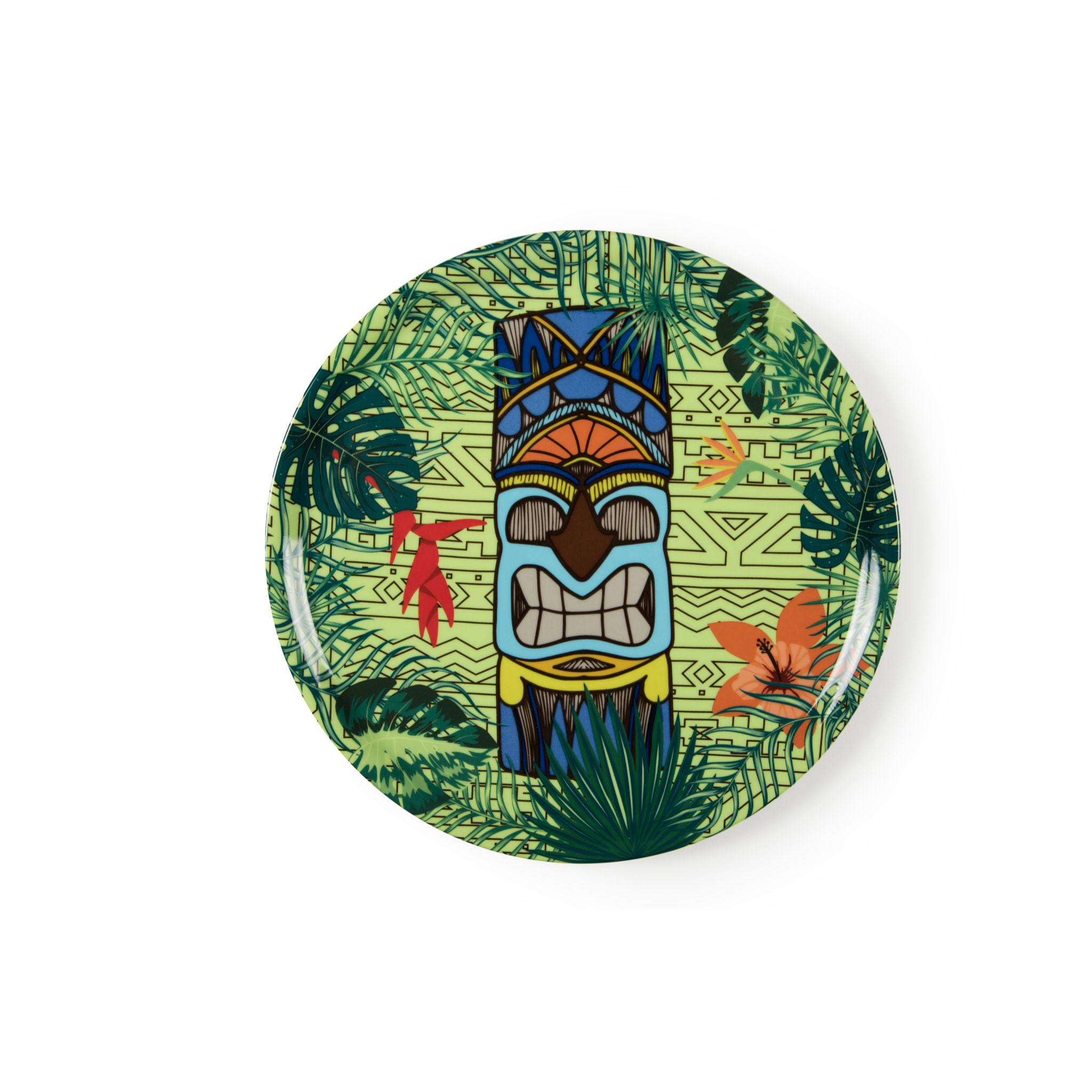 Set de 6 Assiettes à Pizza Excelsa – Tiki, Porcelaine Multicolore