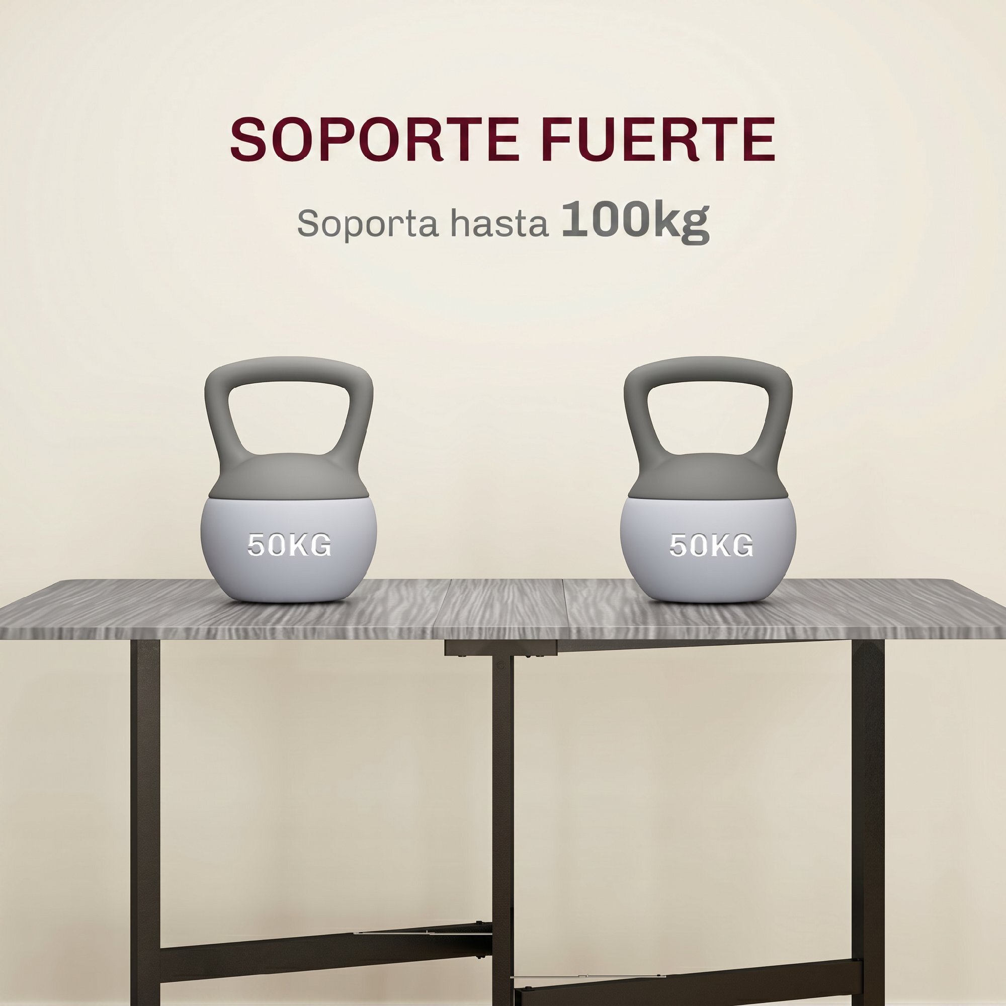 Mesa Plegable de Comedor para 4-6 Personas Mesa de Cocina Plegable con Ruedas y Alas Abatibles para Cocina Salón 120x80x73 cm Gris