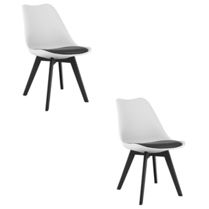 Set di 2 sedie Mark bicolore con seduta ergonomica