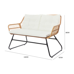 Salon de jardin bas 4 places effet rotin PAITA