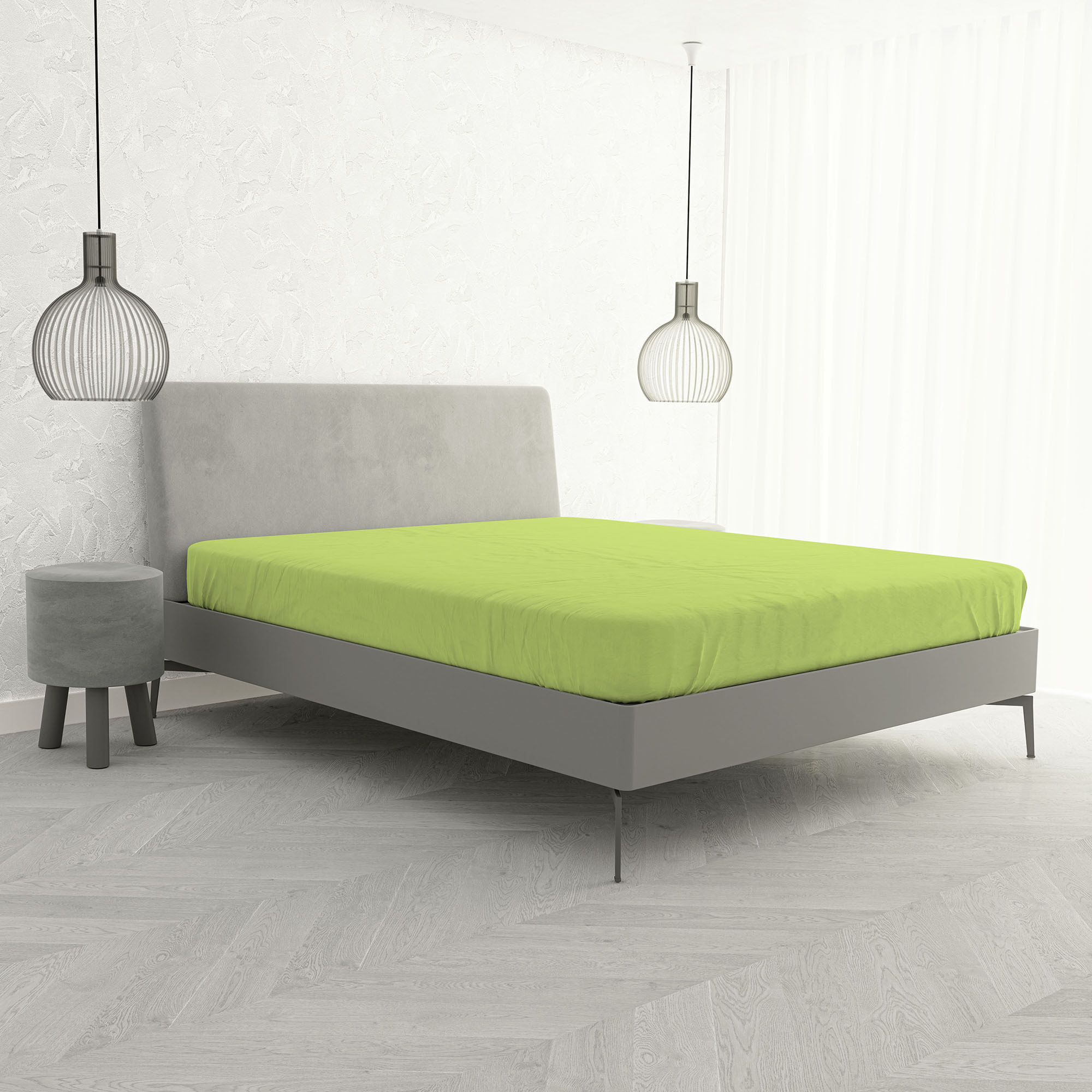 LENZUOLO SOTTO CON ANGOLI MAX COLOR, 100% COTONE MADE IN ITALY