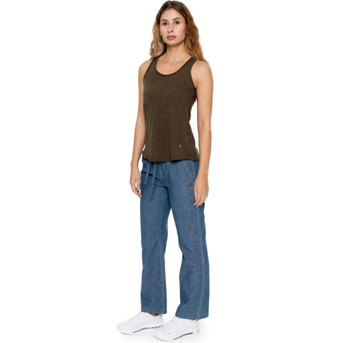 Camiseta sin mangas estilo safari urbano para mujer