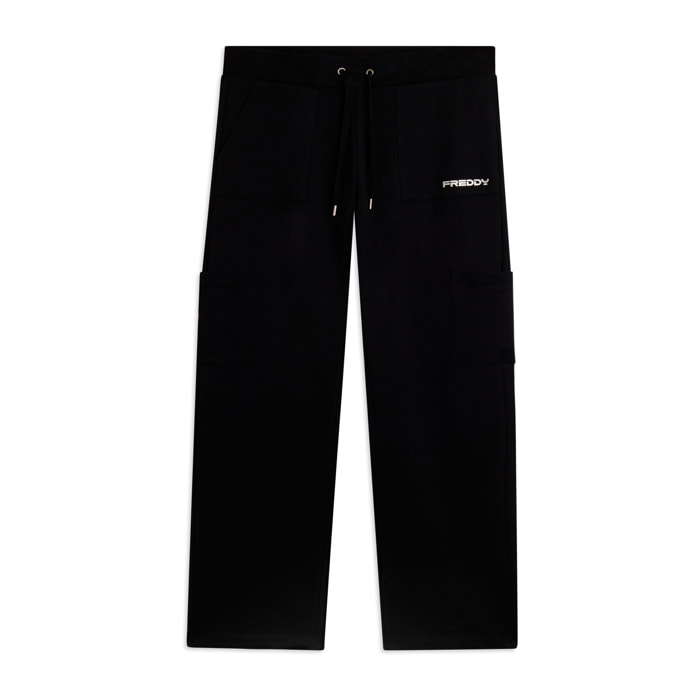 Pantaloni regular con tasche applicate e gamba dritta