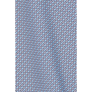 Camicia Uomo 1 Bottoni Button Down Slim Popeline Stampato Blu/Celeste