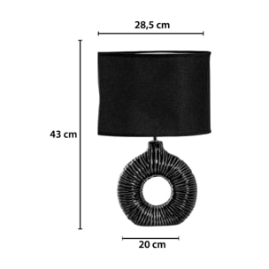Lampada Da Tavolo Comodino Ricaricabile Accensione On/Off Modello Idra Nero