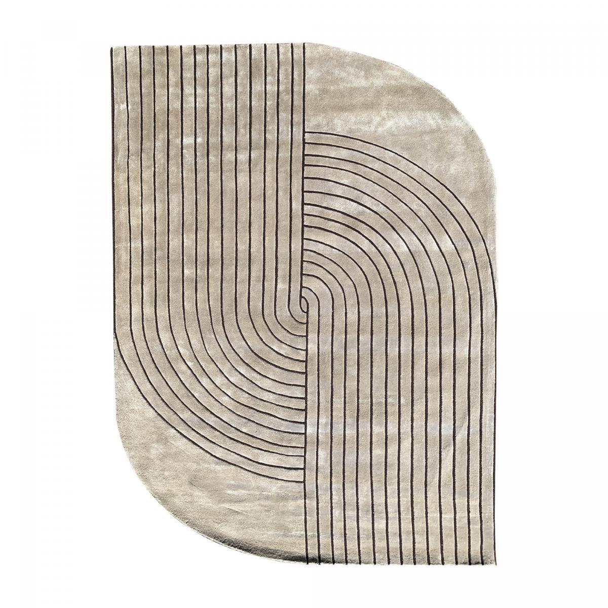 Tapis salon et chambre fait à la main en tencel motif rond GEDA