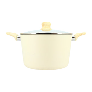 Faitout en revêtement céramique 24cm crème - tous feux COLORAMA
