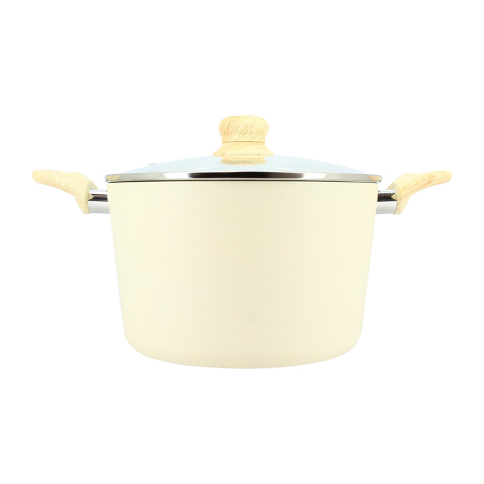 Faitout en revêtement céramique 24cm crème - tous feux COLORAMA