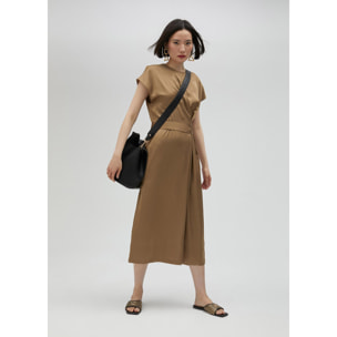 Vestito satinato annodato