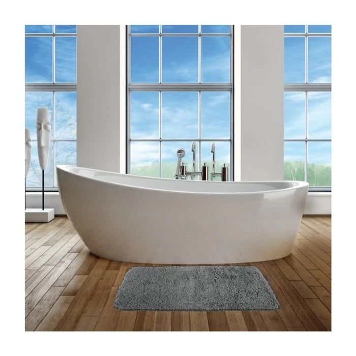 tapis de bain Microfibre 40x60cm Gris Clair MSV