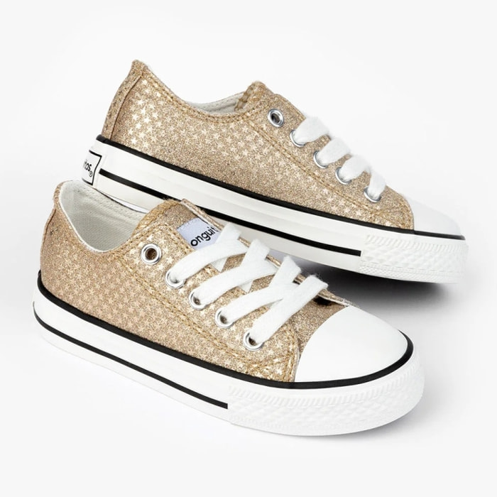 Zapatillas Bajas de Niña en Dorado