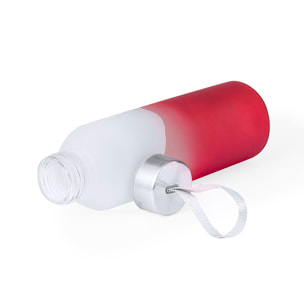 Bidón de cristal y acero inox con 500 ml de capacidad. Tapón de rosca con sellado perfecto y correa para fácil transporte.