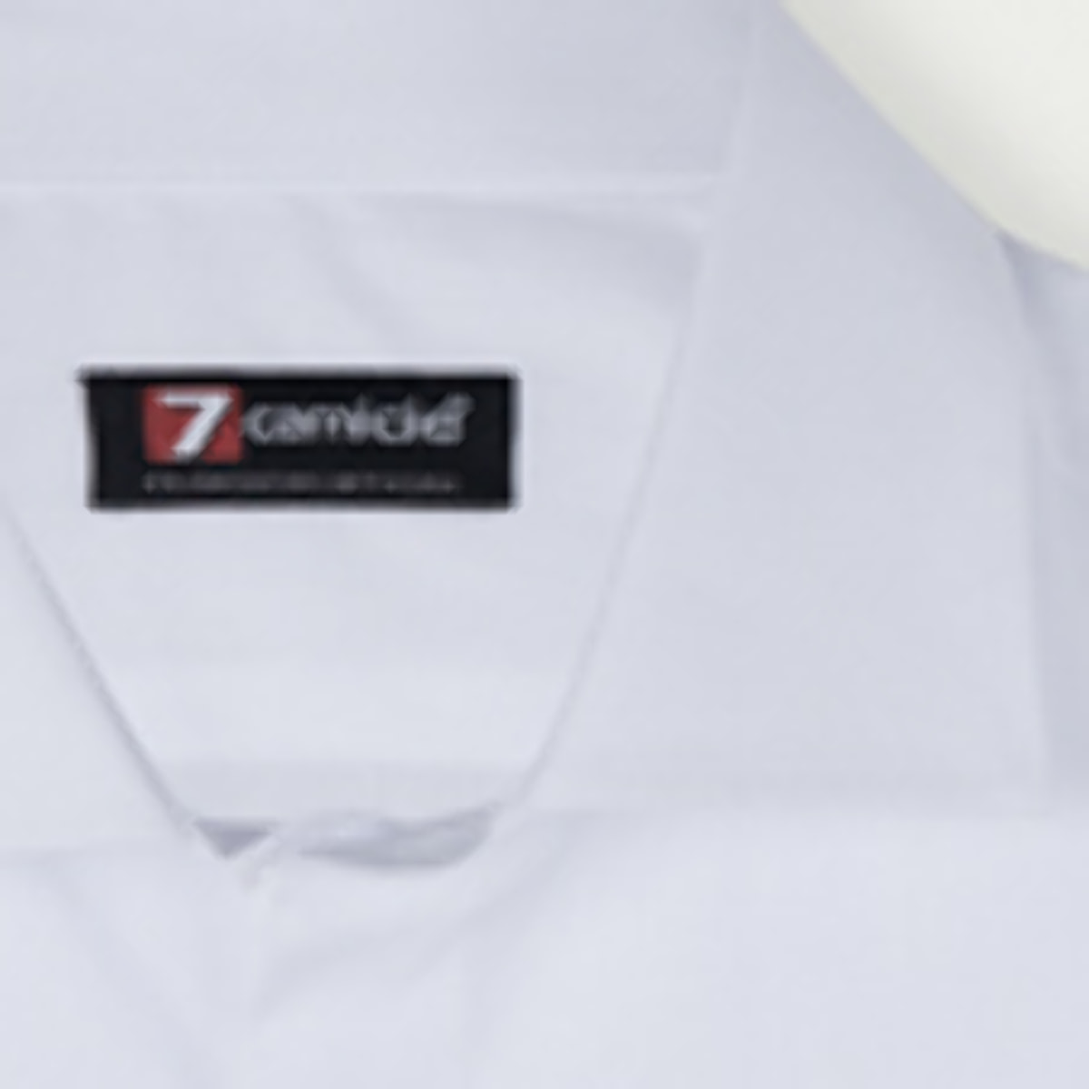 Camicia Uomo 1 Bottone Francese Slim Cotone Unito Bianco