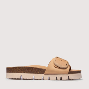 Sandalia Piel Plataforma Beige - Alys