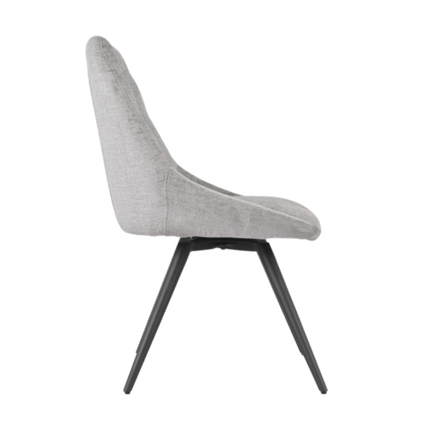Chaise rotative 180° en tissu doux et pieds en métal noir - TOINOU