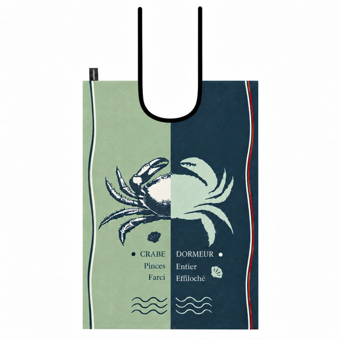 Bavoir motif crabe - Vert d'eau