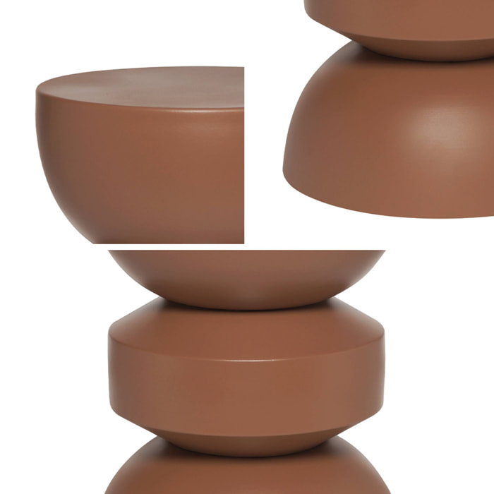 Table d'appoint. bout de canapé. table de chevet en métal. terracotta. Assa. Ø32 x H 44.5cm