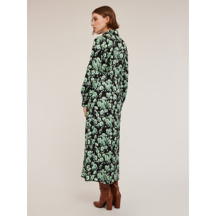 Motivi - Vestito chemisier in raso fantasia floreale - Verde