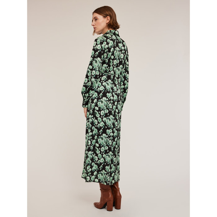 Motivi - Vestito chemisier in raso fantasia floreale - Verde