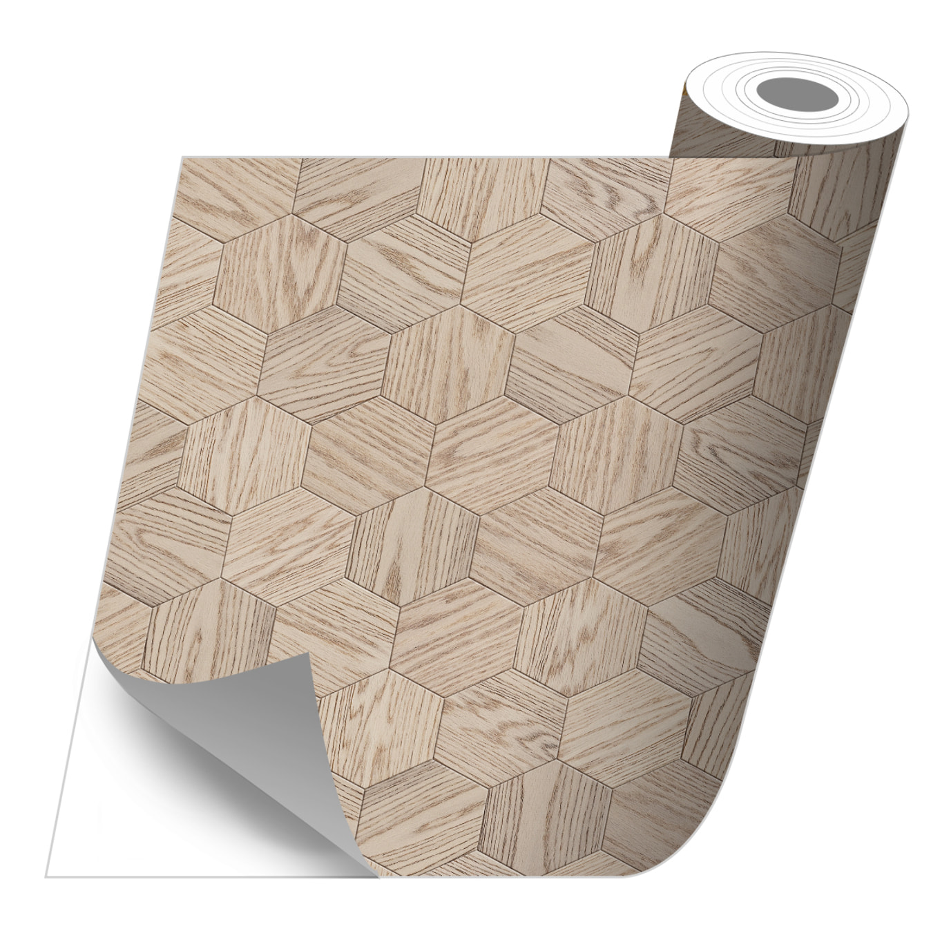 Stickers adhesivos de CERAMIKO - Hexágonos madera 5 50x100