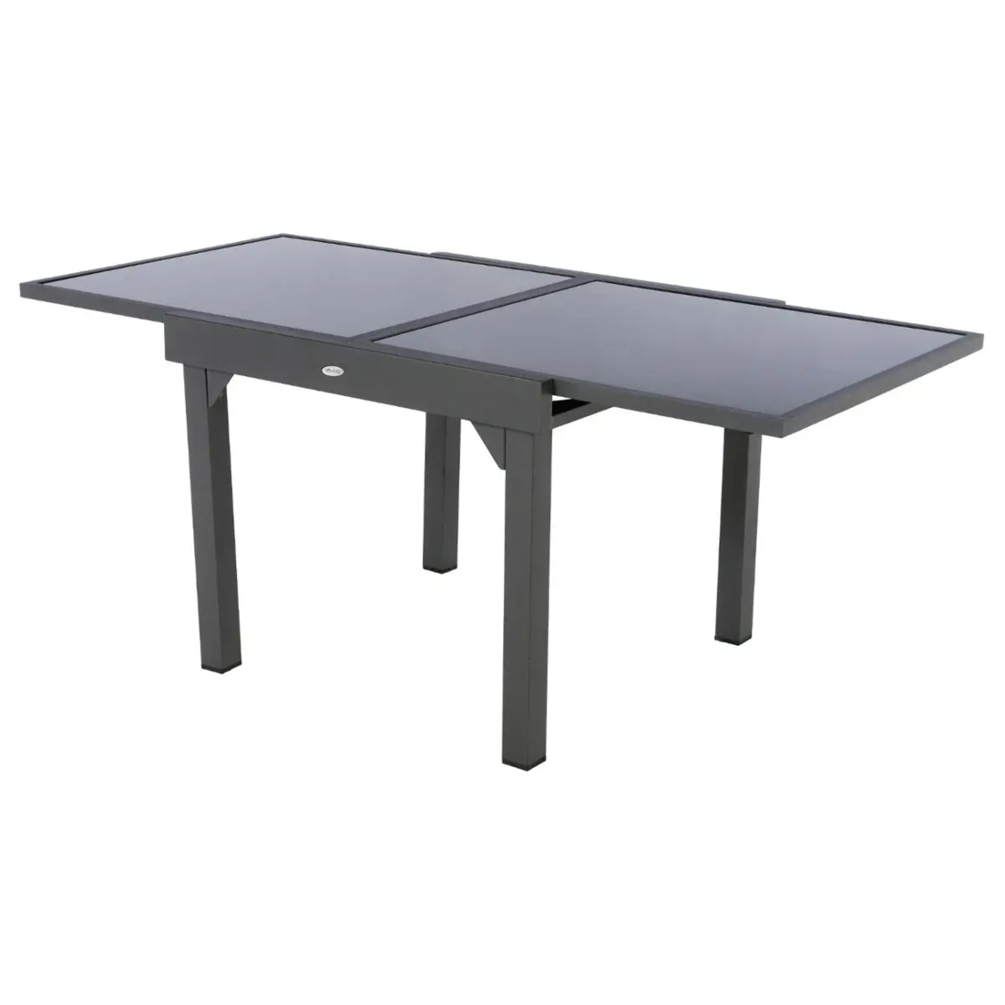 Table de jardin extensible "Piazza" anthracite & graphite 8 places en aluminium traité époxy