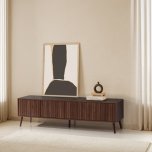 Mueble TV Lluvia 4 puertas efecto Nogal