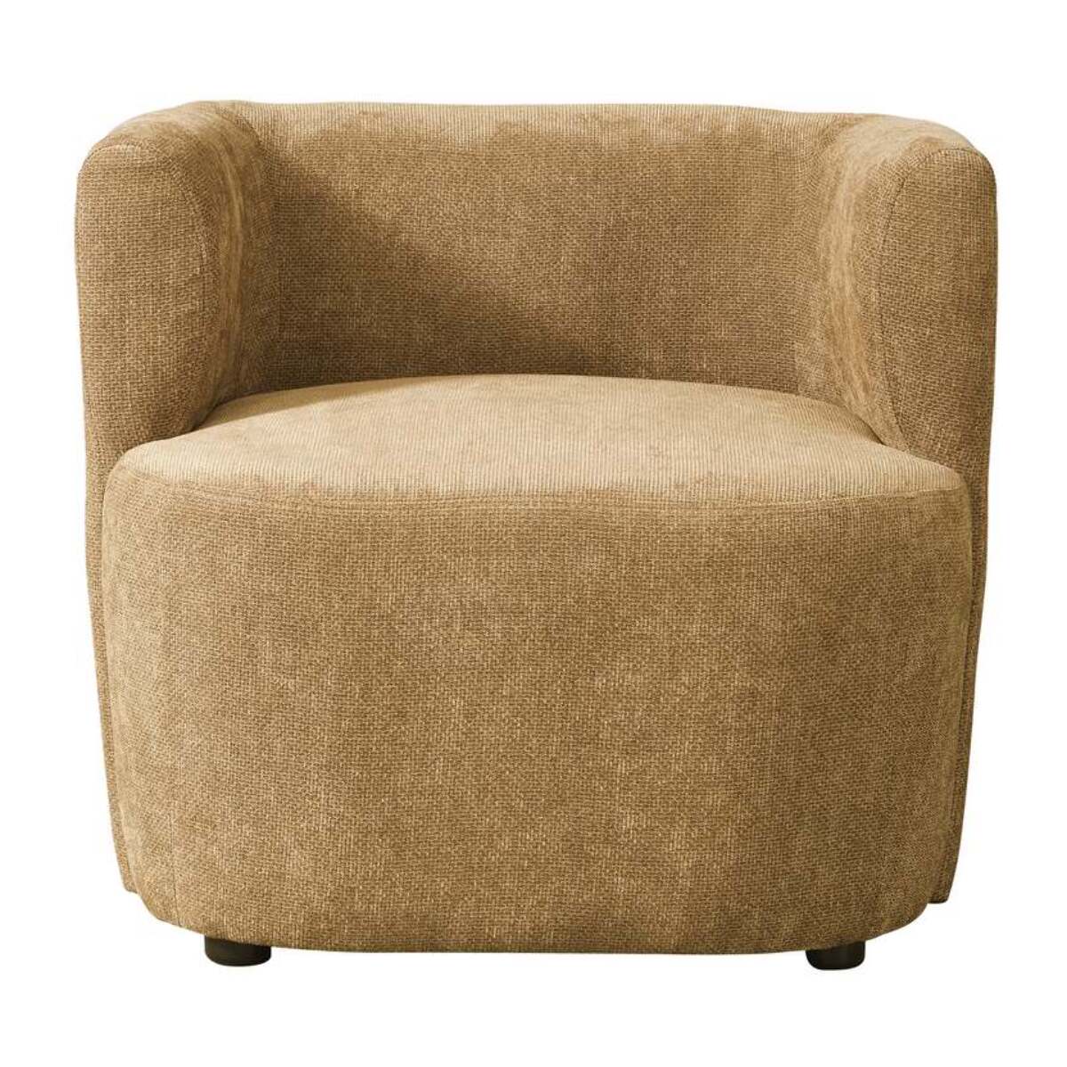 Poltrona da salotto in tessuto ocra con braccioli - Seattle