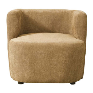 Poltrona da salotto in tessuto ocra con braccioli - Seattle