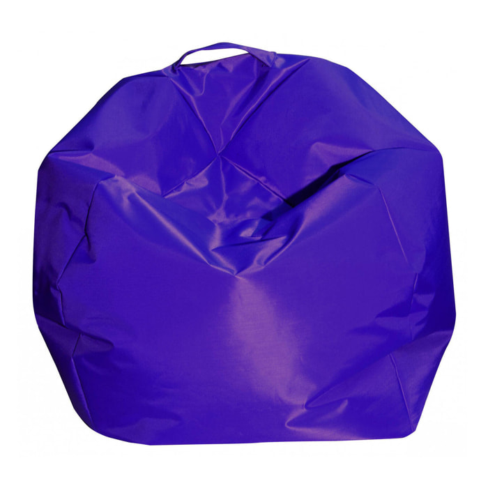 Pouf Ascia, Poltrona multiuso, Poltroncina sacco, Pouf poggiapiedi, Made in Italy, 65x65 h50 cm, Viola