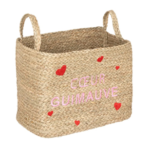 Lot de 3 paniers enfant Neree motif cœur L28/33/38cm