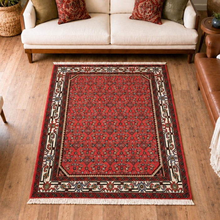 Tapis d'orient au motif oriental, noué main en laine, EKEMALA