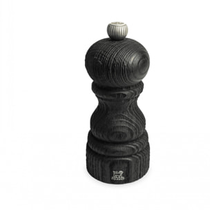 Moulin à sel manuel en bois upcyclé, noir, 12 cm - 5in Paris Nature Black