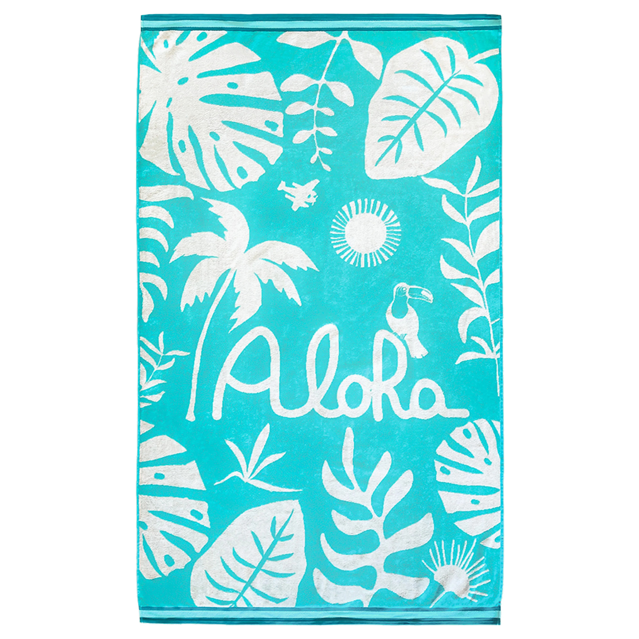 Serviette de plage éponge velours Jacquard - Floresta - 100x175cm - 470g/m²