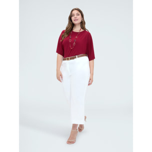 Fiorella Rubino - T-shirt in jersey con cut-out - Bordeaux