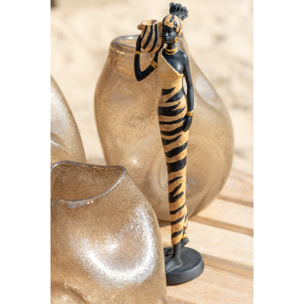 J-Line figurine Africaine Zebre - polyrésine - noir/marron - small - 2 pcs