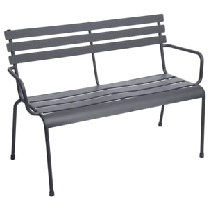 Banc de jardin "Greensboro" graphite en acier traité époxy