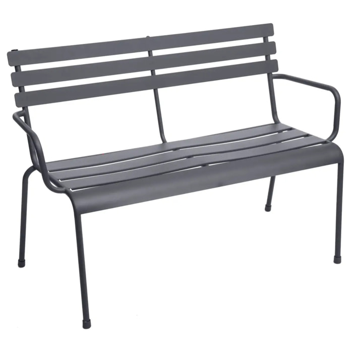 Banc de jardin "Greensboro" graphite en acier traité époxy