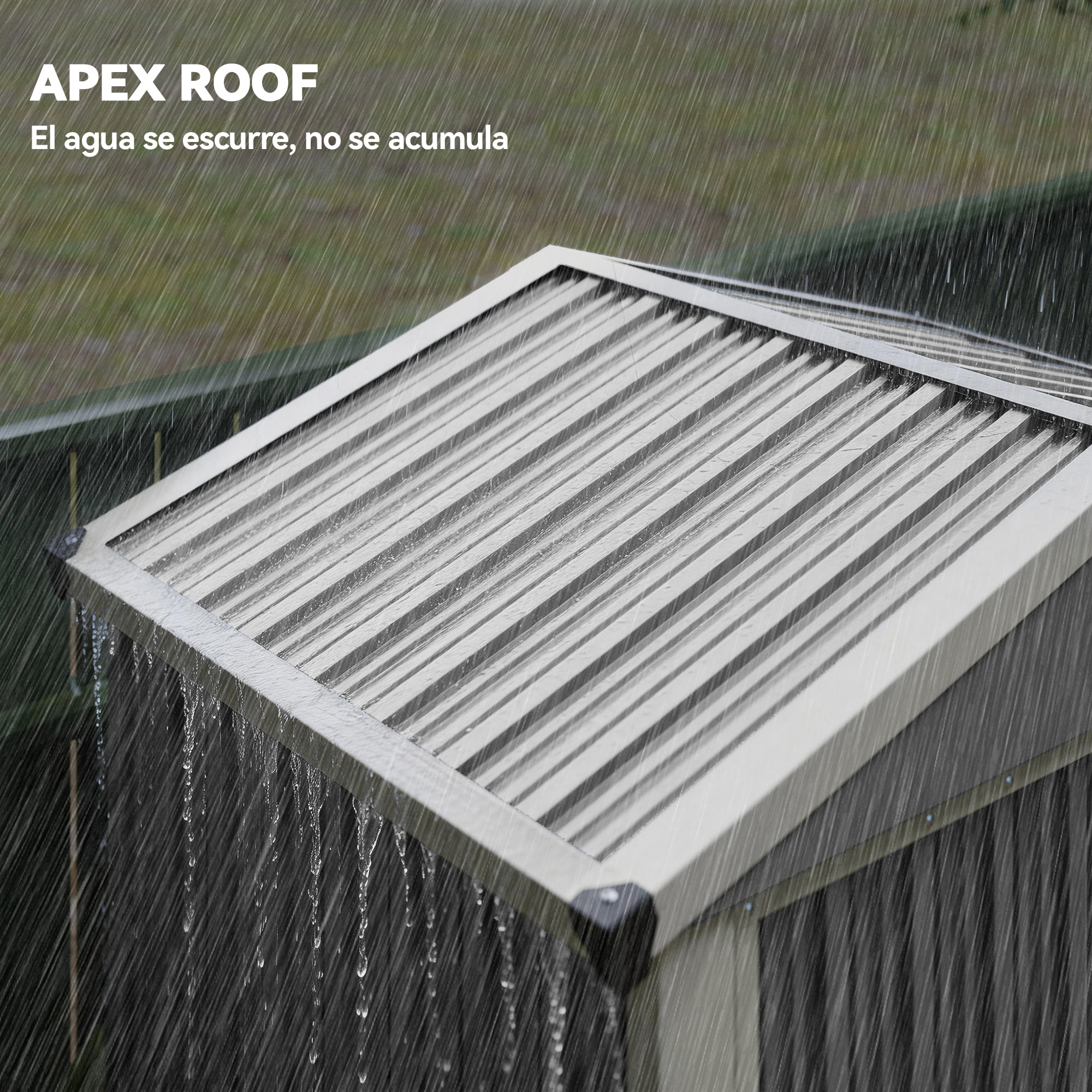 Caseta de Jardín Exterior 1,1 m², 133x87x178 cm, Cobertizo de Jardín Exterior Metá¡lico con Puertas Correderas, Techo Inclinado y Guantes, para Almacenaje de Herramientas Bicicletas, Gris