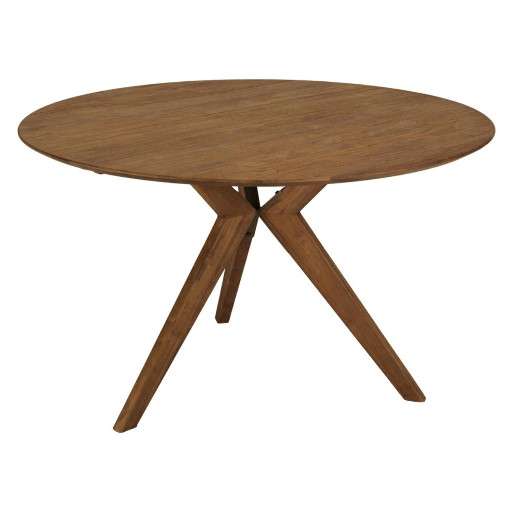 SIXTINE - Table à manger ronde en bois de teck recyclé D130cm