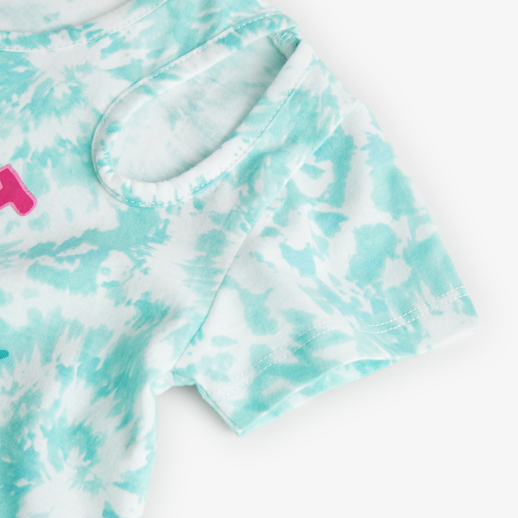 Camiseta estampada niÃ±a, algodÃ³n, mangas cortas, azul claro