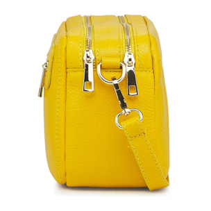 Borse Donna colore Giallo-in pelle Made in Italy 28x24x18cm