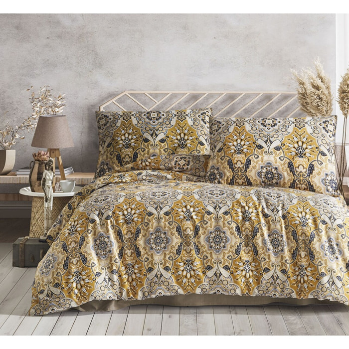 Parure housse de couette et taie(s) oreiller satin de coton