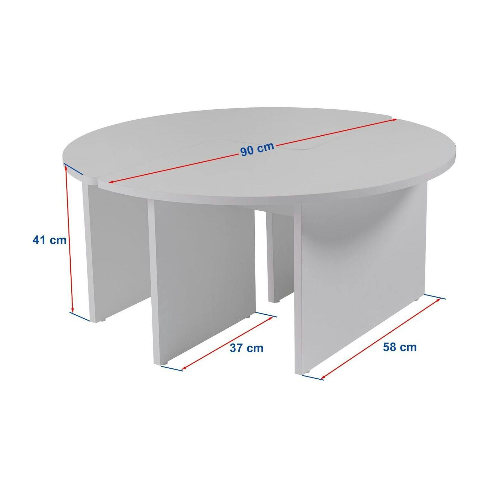 Table basse ronde effet béton – design puzzle MARFA