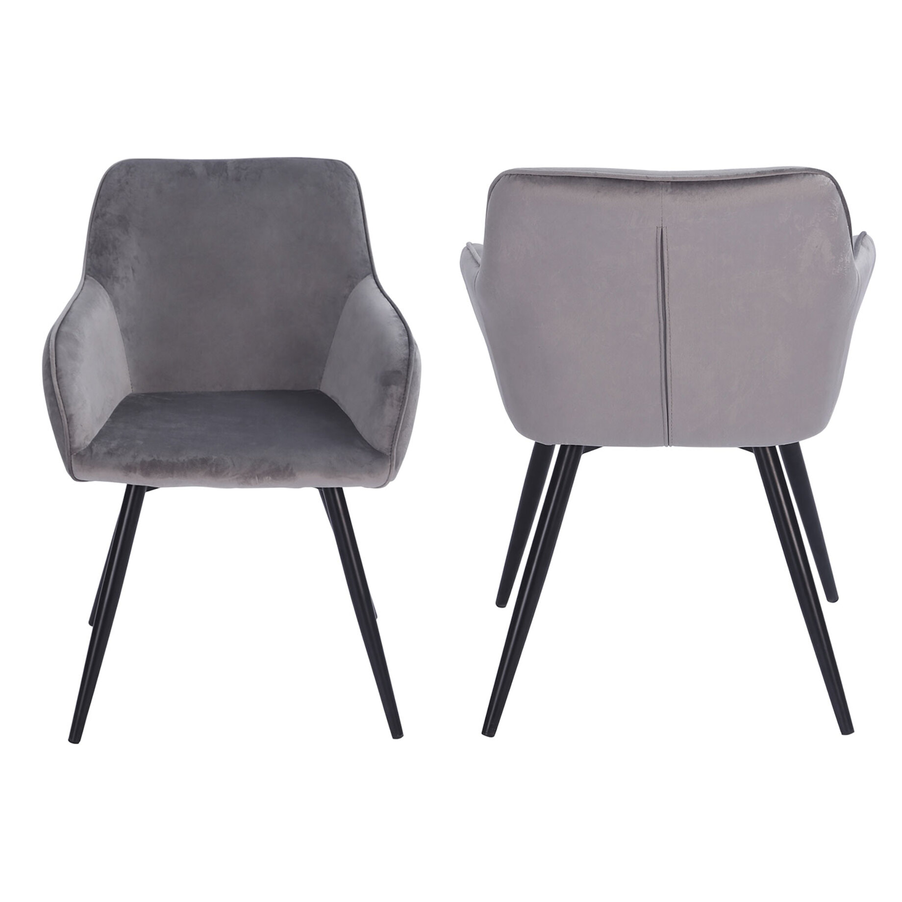 Chaise vintage GISELE velours gris