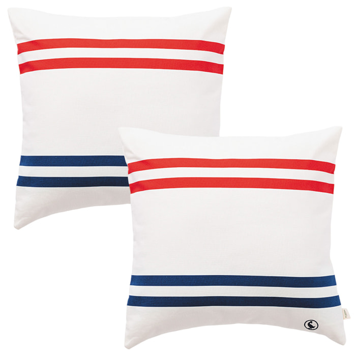 Set de 2 cojines 40x40cm 100% algodón 300gsm color crudo el ganso