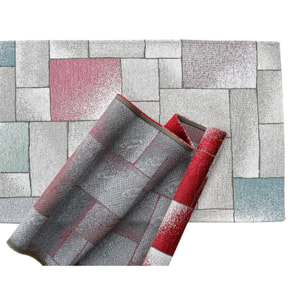 Tappeto Soggiorno Geometrico Rosso