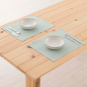 Lot de 2 sets de table imperméables et anti-taches 100% lin Aqua 45x35 cm