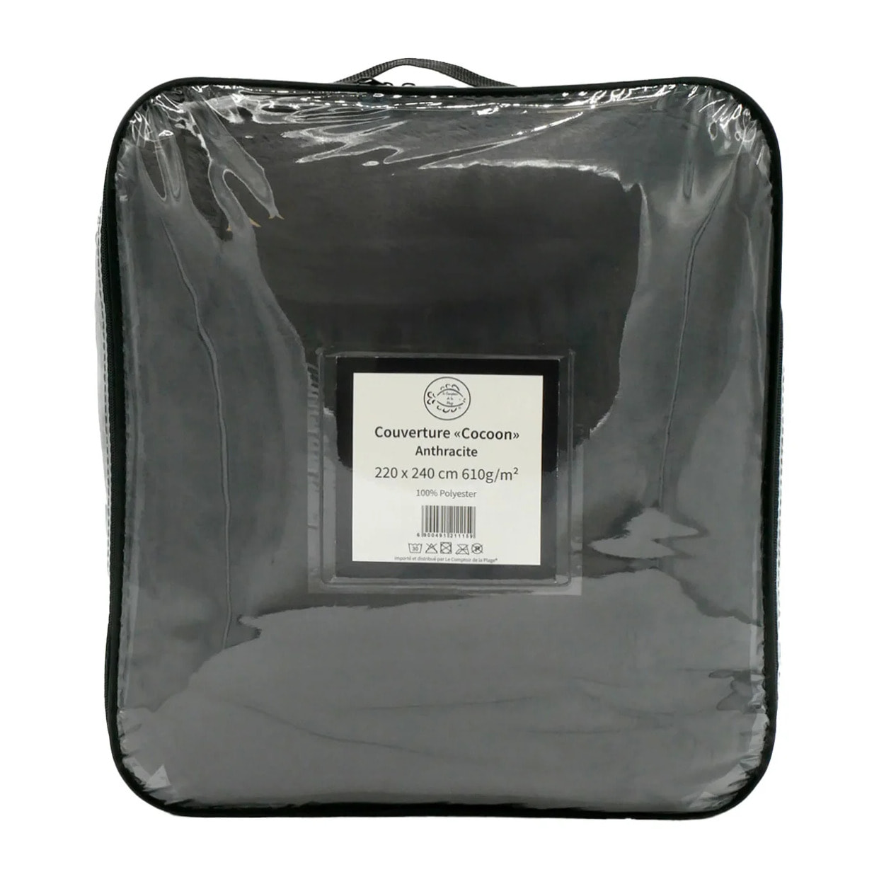 Couverture imitation "Lapin" - Cocoon Gris Anthracite - 610g/m²